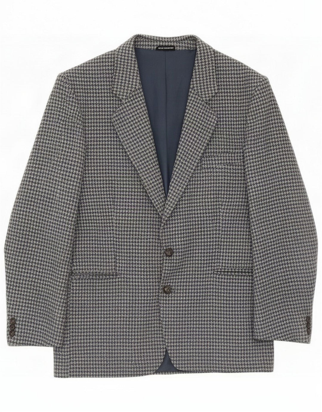 Veste blazer exclusive à 2 boutons pour homme UK 40 Large laine vierge pied-de-poule gris
