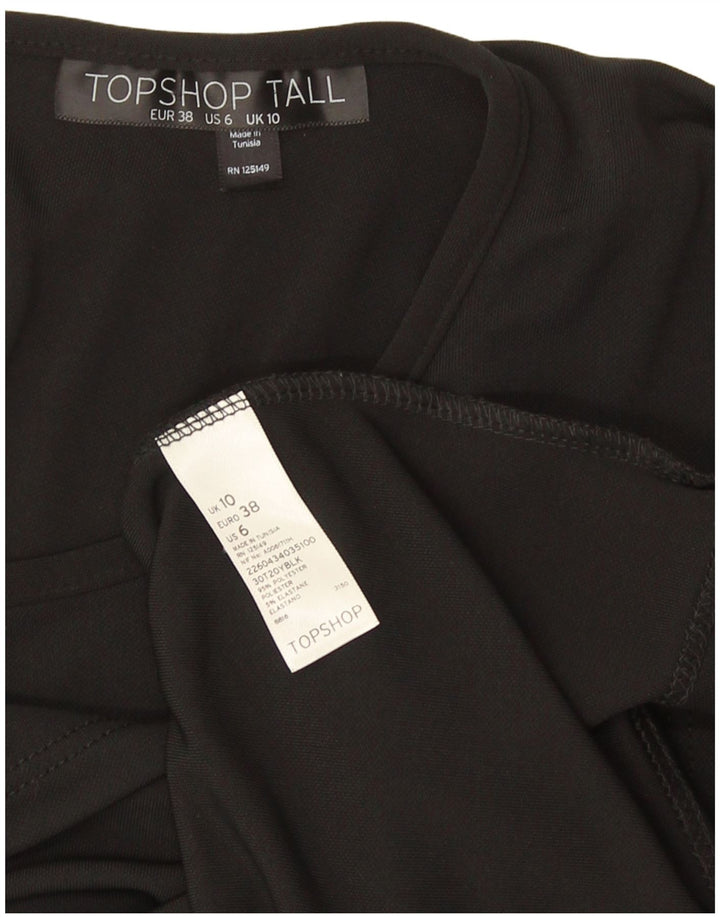 Topshop Womens Batwing Blouse Top UK 10 Small Black Polyester