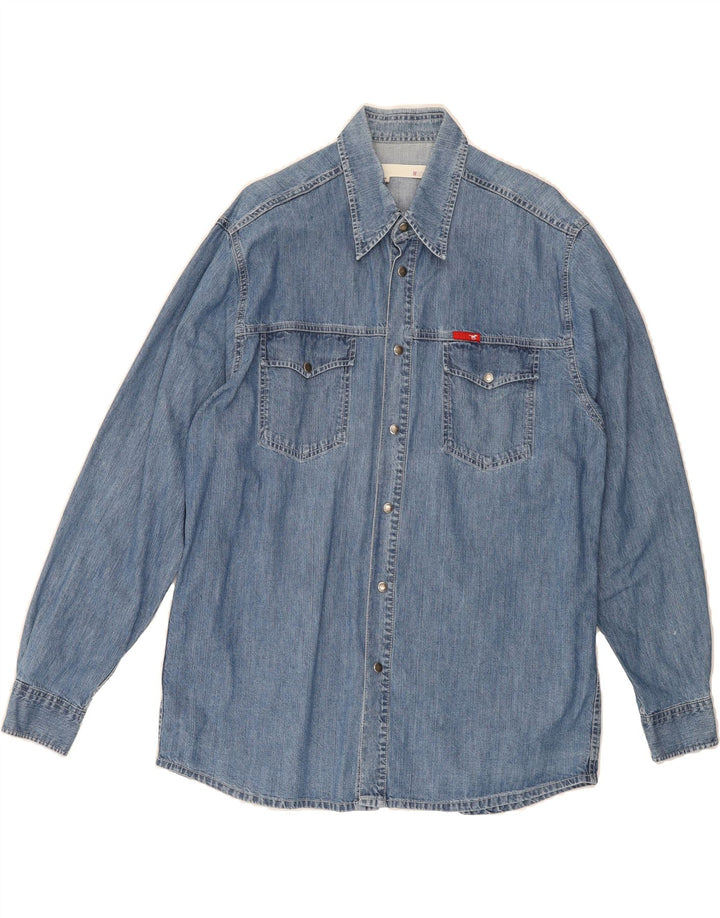 MUSTANG Mens Denim Shirt Large Blue Cotton Vintage Mustang and Second-Hand Mustang from Messina Hembry 