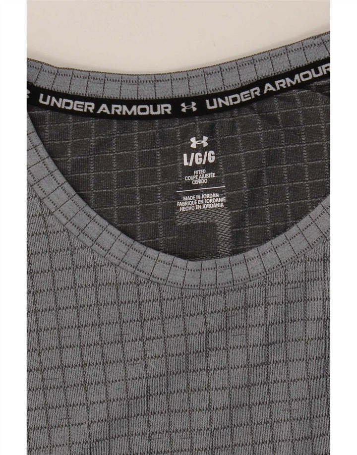 Under Armour Ανδρικό T-Shirt Top Large Grey Check