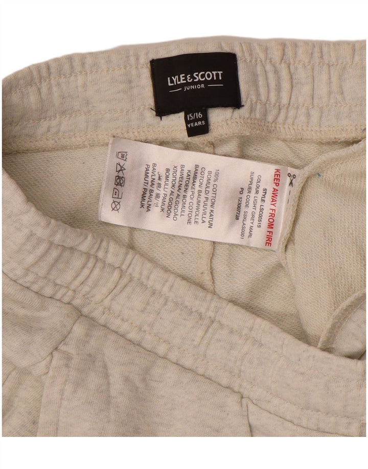 LYLE & SCOTT Boys Sport Shorts 15-16 Years Grey Cotton