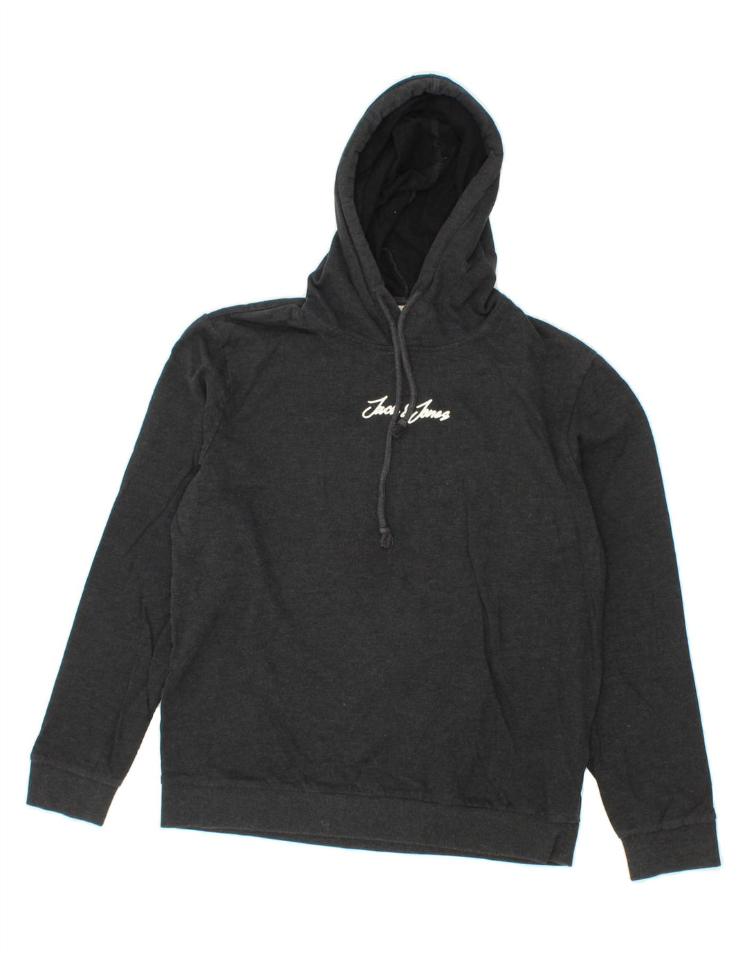 JACK & JONES Mens Graphic Hoodie Jumper Medium Grey Cotton Vintage Jack & Jones and Second-Hand Jack & Jones from Messina Hembry 