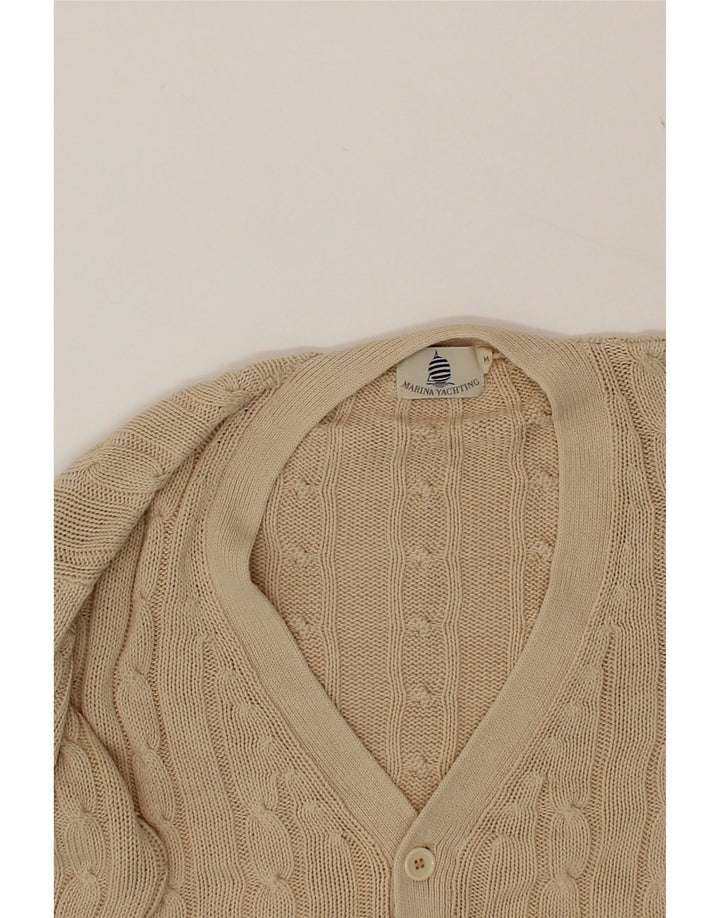 MARINA YACHTING Mens Cardigan Sweater Medium Beige Vintage Marina Yachting and Second-Hand Marina Yachting from Messina Hembry 