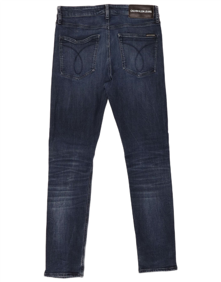 CALVIN KLEIN Mens Slim Jeans W33 L32 Navy Blue Cotton