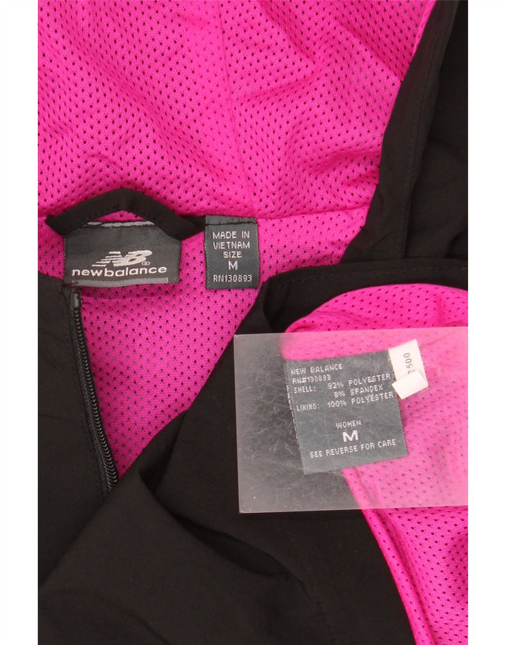 New Balance Womens Hooded Raincoat UK 14 Medium Black Polyester
