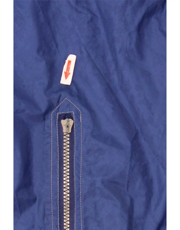 Essential Mens Graphic Hooded Rain Jacket UK 40 Large Blue Polyamide