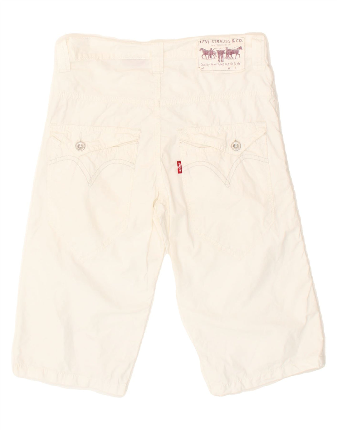 LEVI'S Boys Bermuda Shorts 9-10 Years W26  White Cotton Vintage Levi's and Second-Hand Levi's from Messina Hembry 