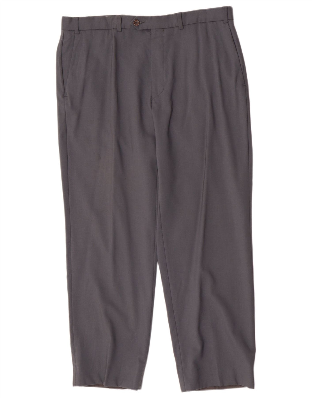 Marks & Spencer Mens Straight Suit Trousers W36 L29 Grey New Wool