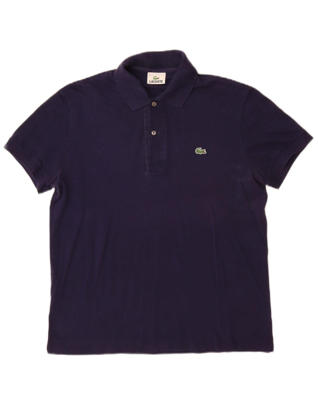 Lacoste Mens Polo Shirt Size 3 Small Navy Blue Cotton
