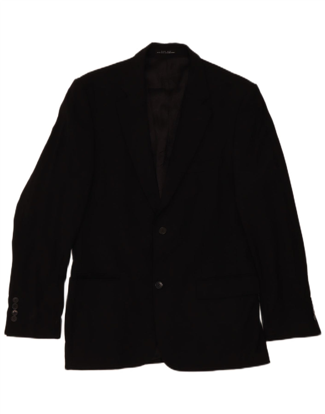 Giacca blazer da uomo a 2 bottoni Zara EU 52 grande classica in lana nera