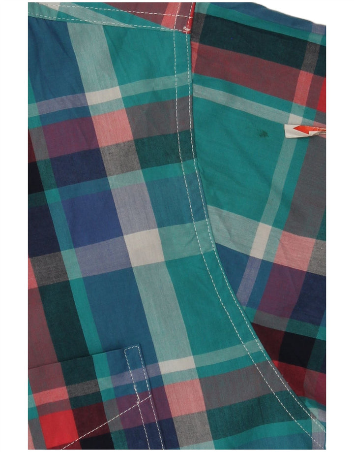 Chaps Herren Big Kurzarmhemd 2XL blau kariert Baumwolle