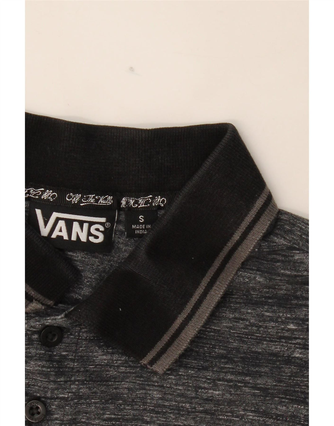 VANS Mens Polo Shirt Small Grey Flecked Vintage Vans and Second-Hand Vans from Messina Hembry 