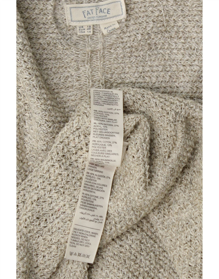 Suéter feminino aberto FAT FACE UK 18 XL algodão cinza