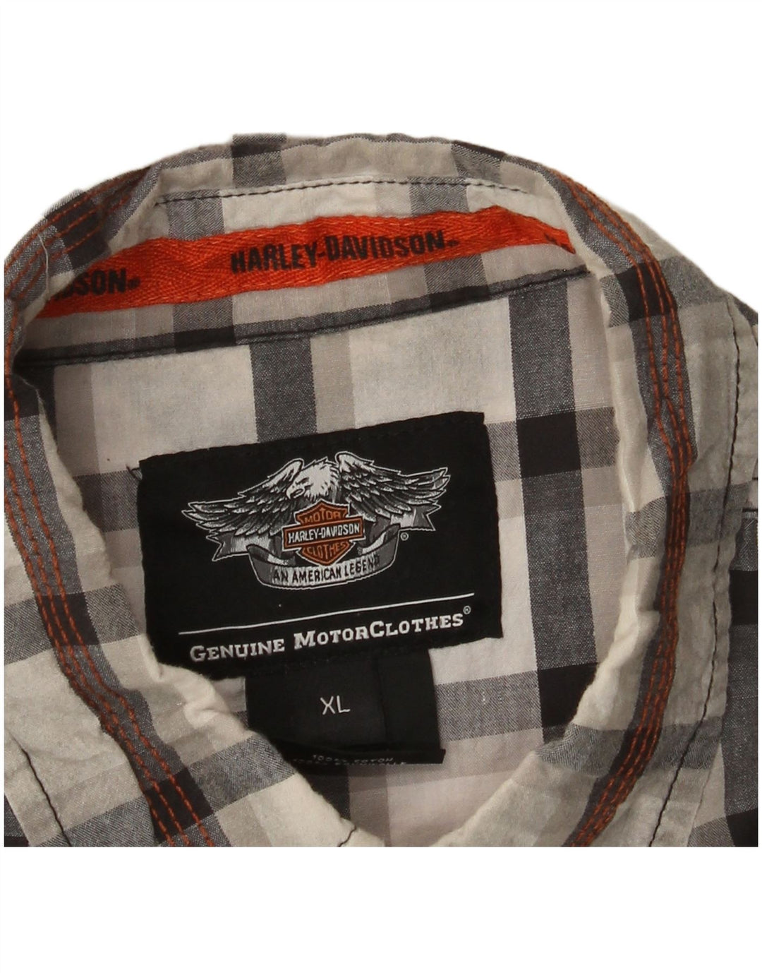 Harley Davidson Chemise graphique à manches courtes pour homme XL en coton à carreaux gris