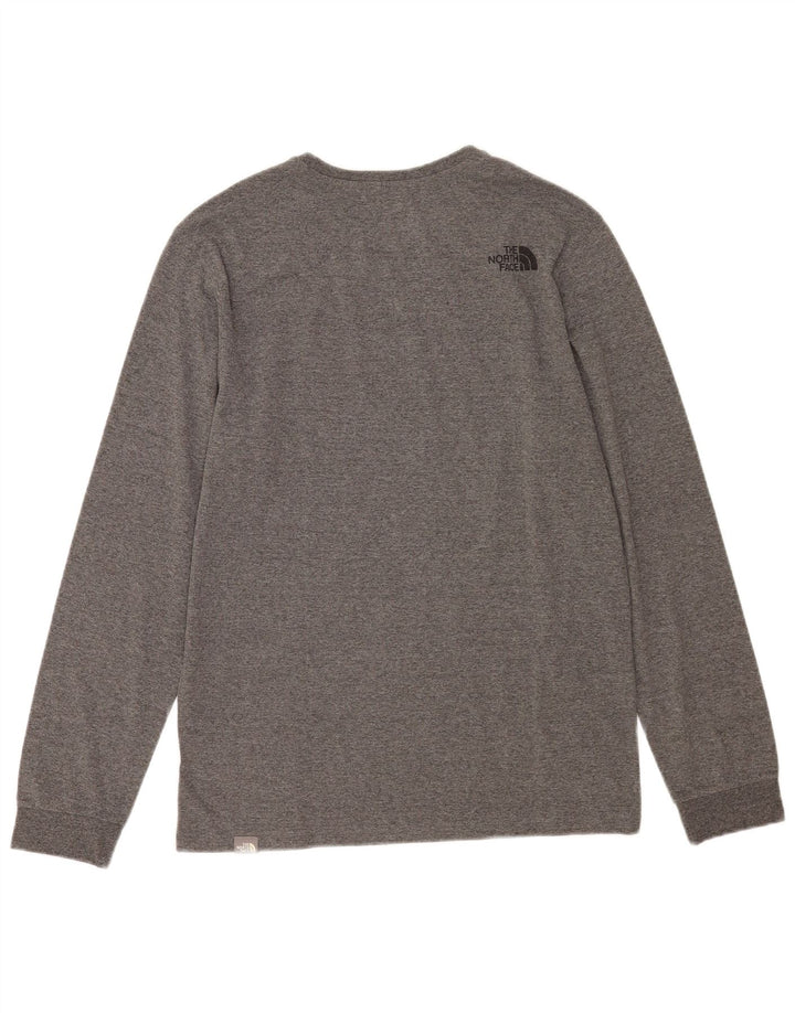 The North Face Mens Top Long Sleeve Small Grey Flecked Cotton