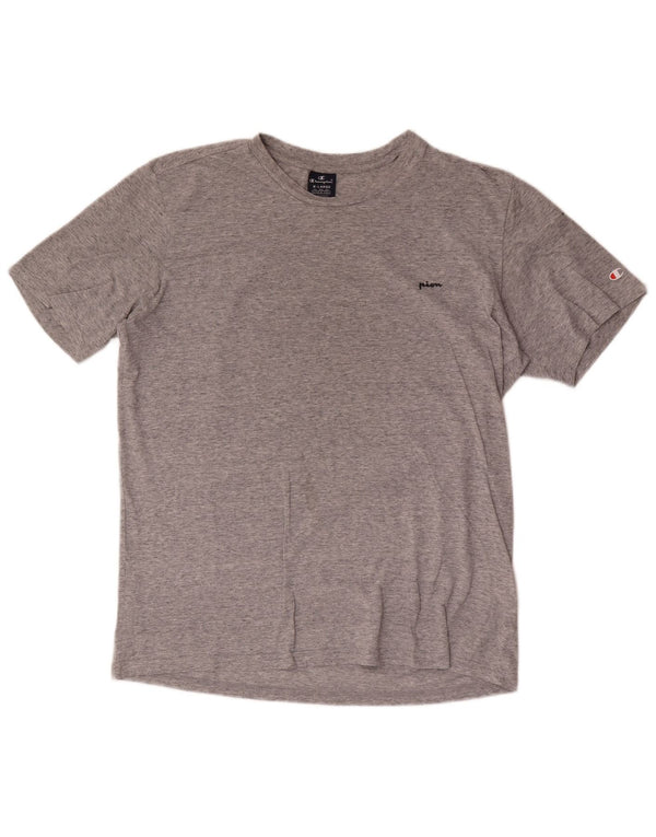 T-shirt da uomo Champion Top XL in cotone chiazzato grigio