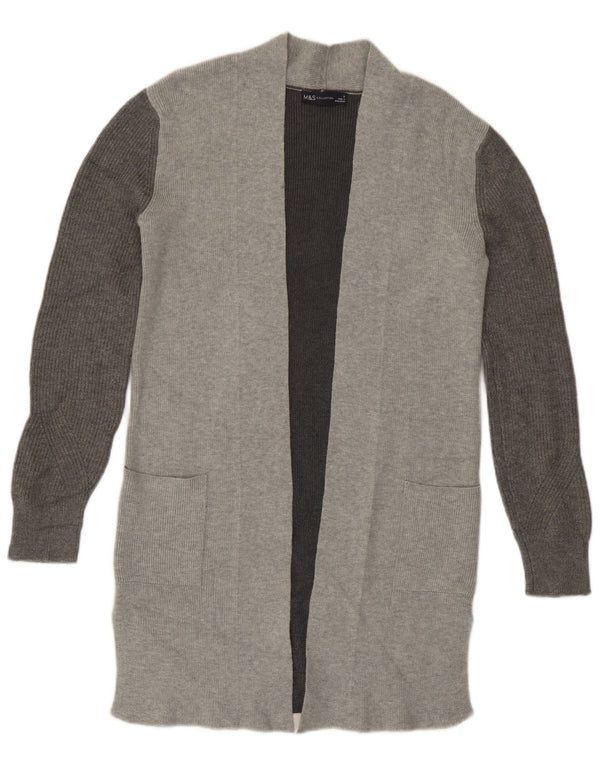Marks & Spencer Γυναικείο πουλόβερ Longline Cardigan UK 6 XS Grey Colourblock