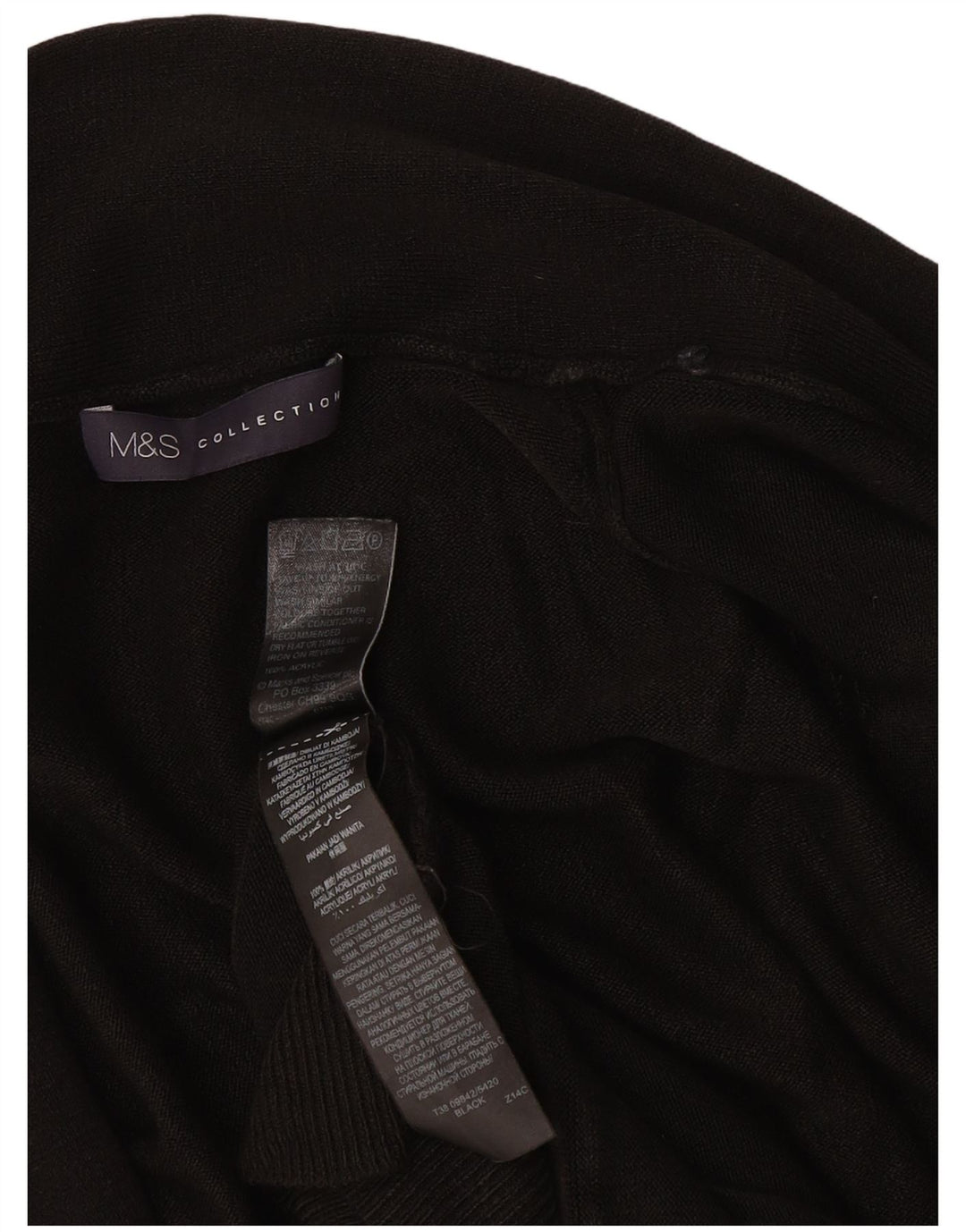 Marks & Spencer Pull cardigan ouvert pour femme UK 12 Acrylique noir moyen