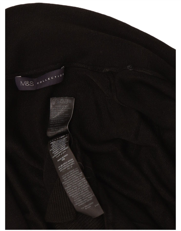 Marks & Spencer Pull cardigan ouvert pour femme UK 12 Acrylique noir moyen