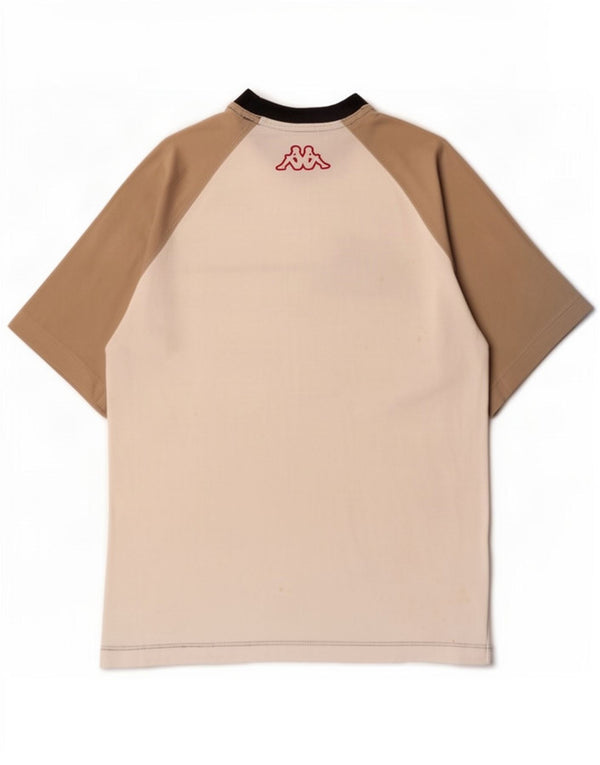 Kappa Mens Graphic T-Shirt Top Large Blanc Colorblock Coton