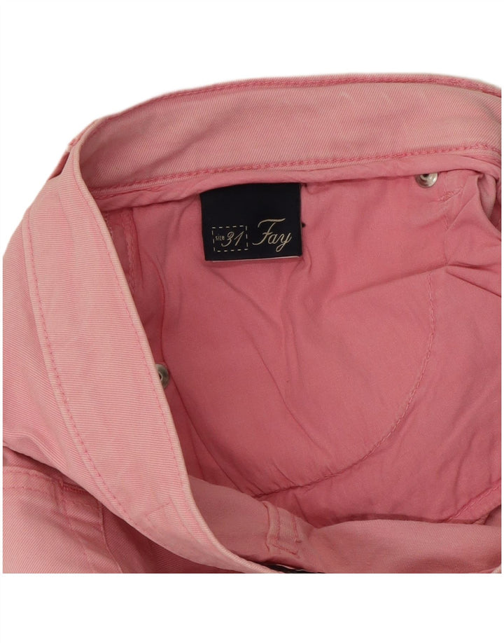 Fay Damen Straight Jeans W31 L27 Rosa Baumwolle