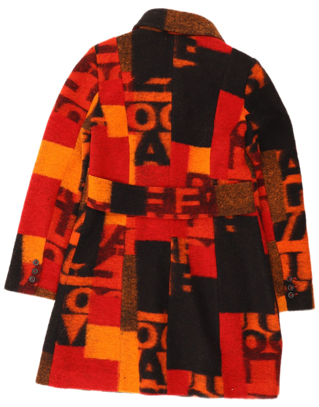 Deerberg Womens Overcoat UK 12 Medium Multicoloured Geometric Wool