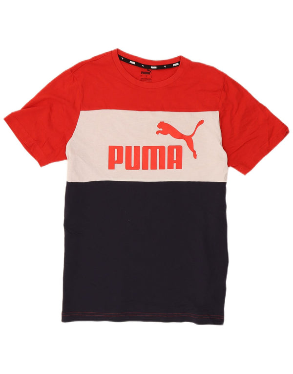 Puma T-shirt grafica da uomo Top Small in cotone color block multicolore