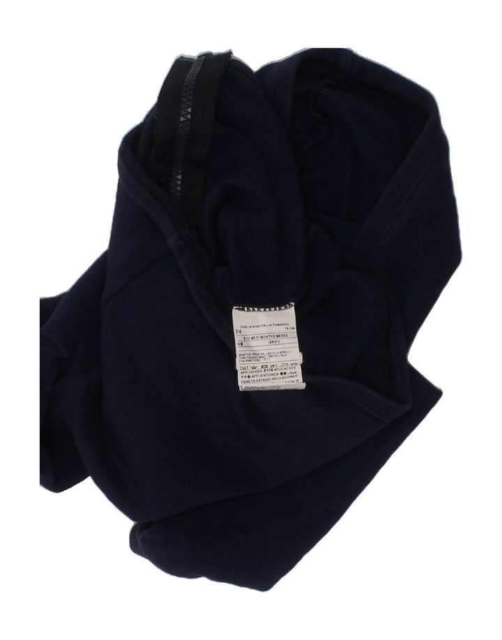 BENETTON Baby Girls Zip Hoodie Sweater 9-12 Months Navy Blue Cotton Vintage Benetton and Second-Hand Benetton from Messina Hembry 
