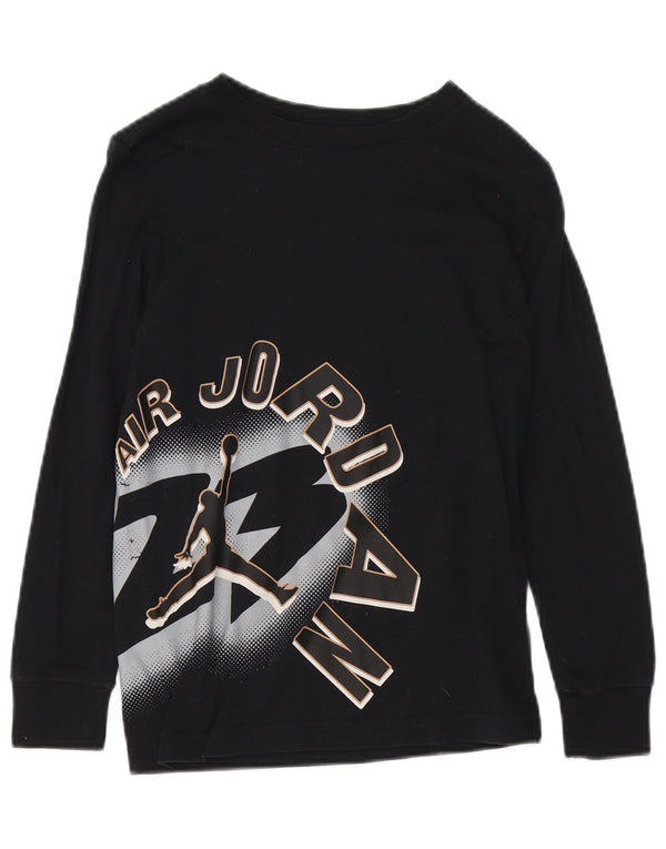 Jordan Boys Graphic Top Long Sleeve 10-11 Years Medium Black Cotton