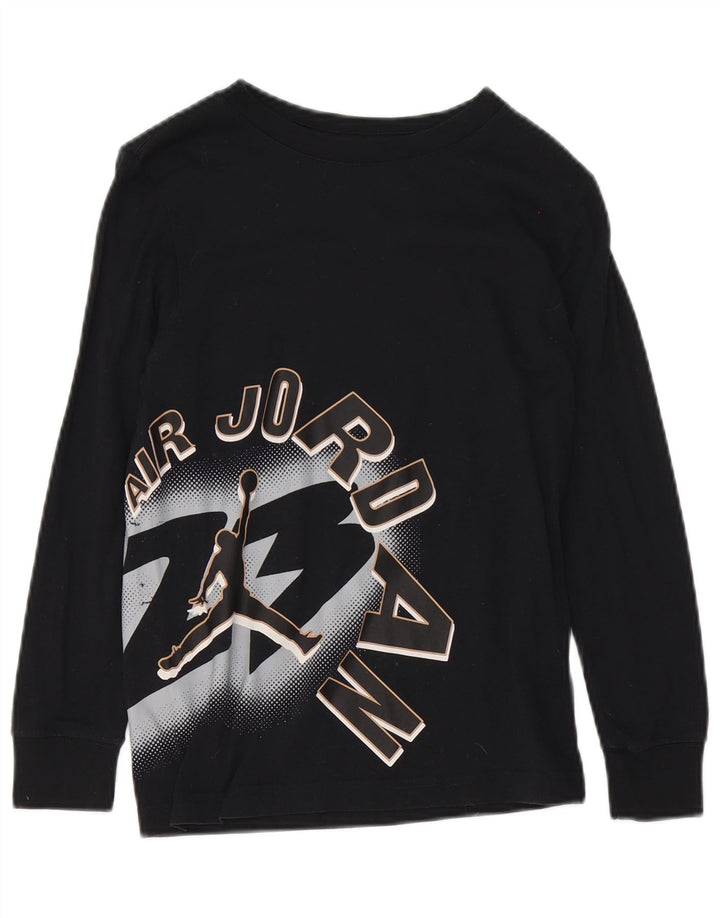 Jordan Boys Graphic Top Long Sleeve 10-11 Years Medium Black Cotton