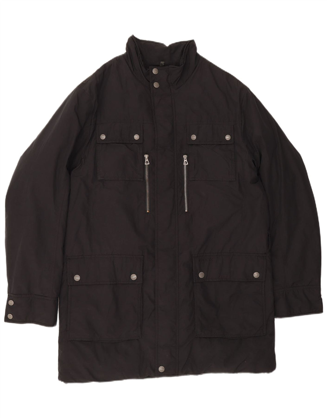 Geox Mens Utility Jacket UK 42 XL Black Polyester