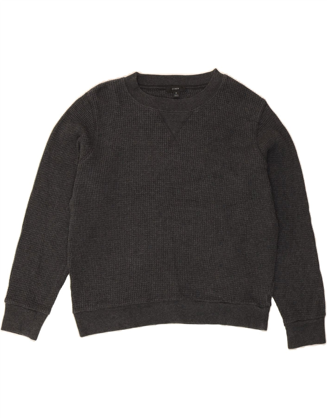 J. CREW Womens Oversized Boat Neck Jumper Sweater UK 14 Medium Grey Cotton Vintage J. Crew and Second-Hand J. Crew from Messina Hembry 