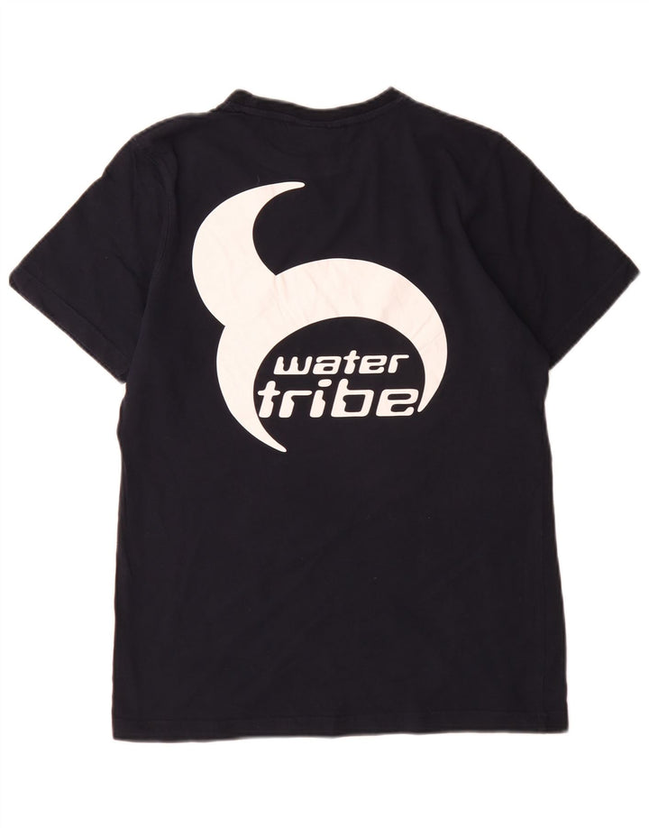 Slam Mens Graphic T-Shirt Top Medium Navy Blue Cotton
