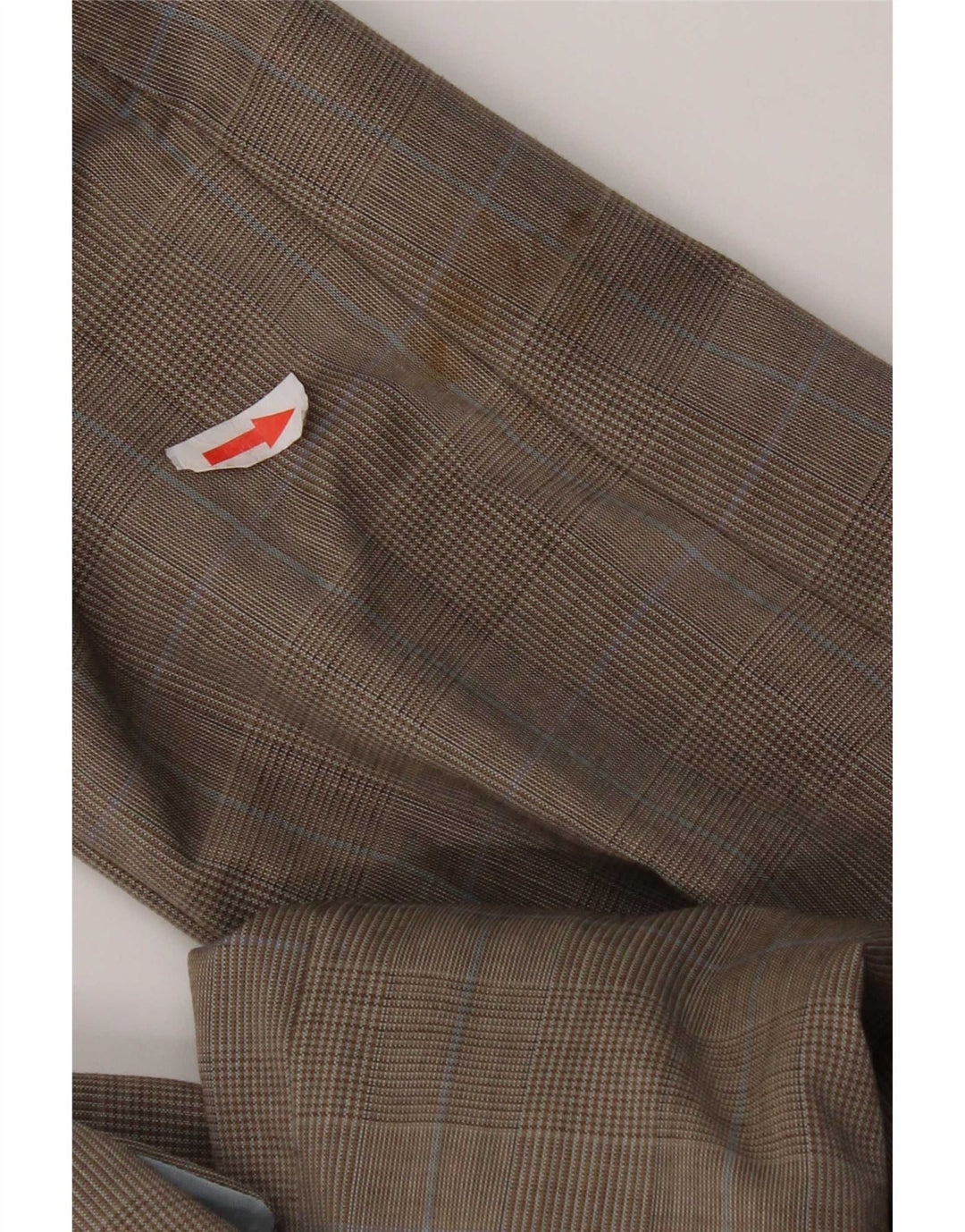 Jaqueta blazer masculina de 2 botões Hugo Boss EU 48 lã virgem xadrez marrom médio