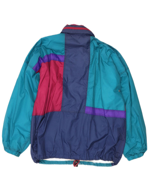 Marcel Clair Mens Hooded Rain Jacket EU 52/54 Large Blue Colourblock