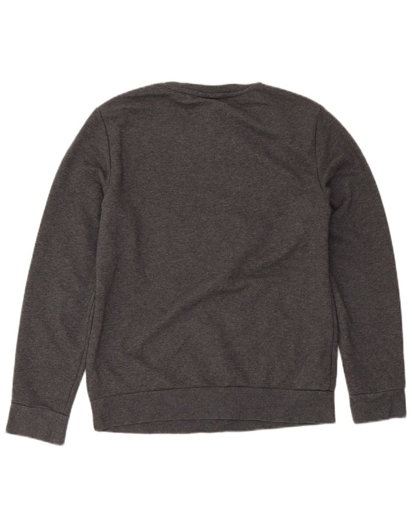 Adidas Womens Graphic Sweatshirt Jumper UK 12/14 Medium Grey Cotton