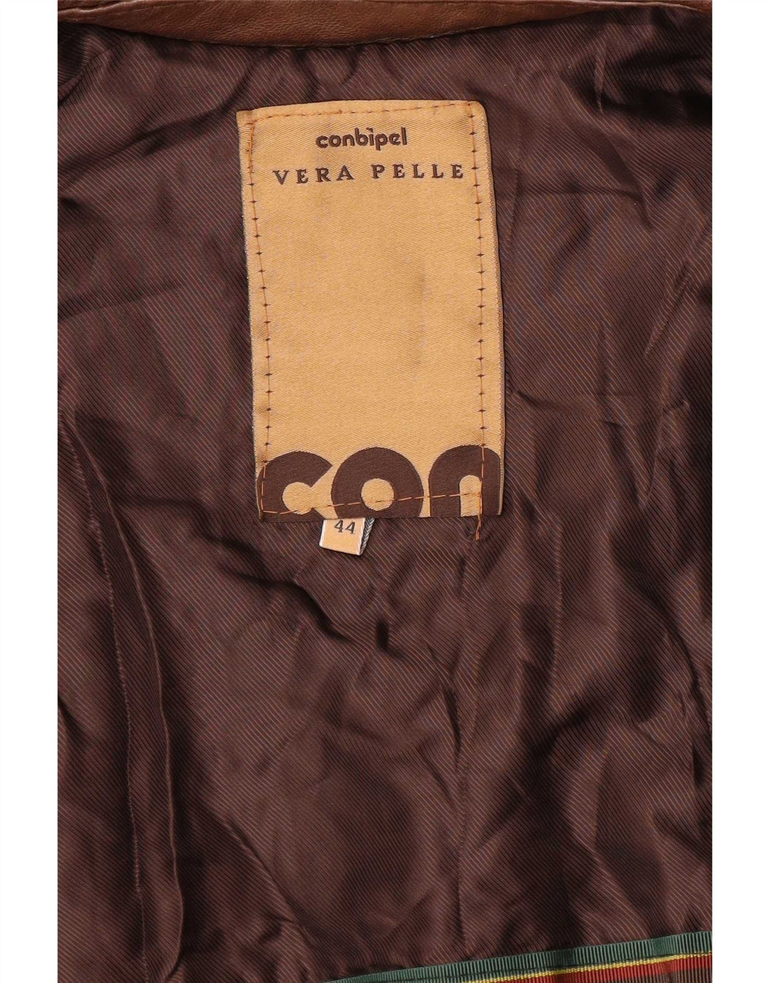 Conbipel Womens Bomber Leather Jacket IT 44 Medium Brown