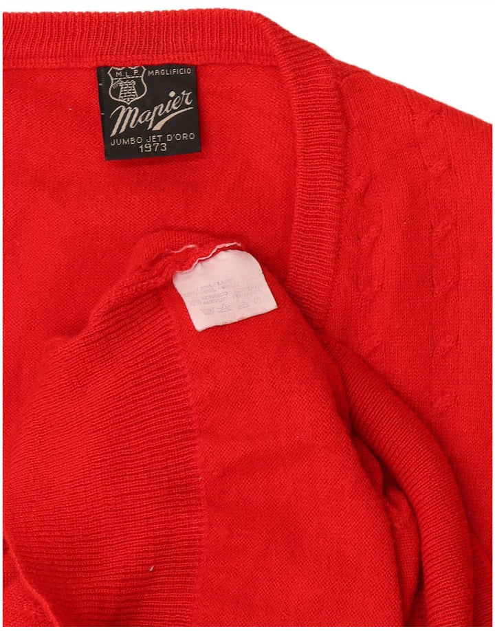 Mapier Dame V-hals sweater UK 14 Medium Rød Uld