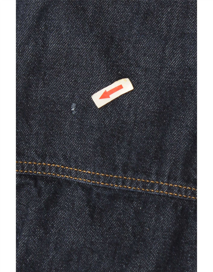 Jaqueta jeans masculina Zara UK 42 XL azul marinho poliéster