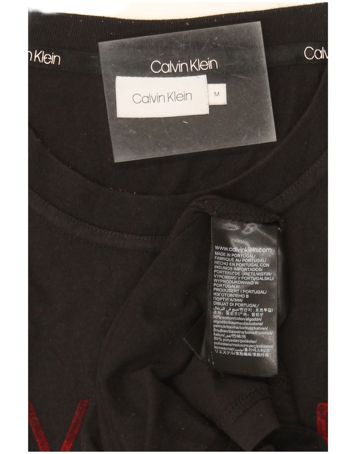 CALVIN KLEIN Herren Grafik T-Shirt Top Mittelschwarz Baumwolle