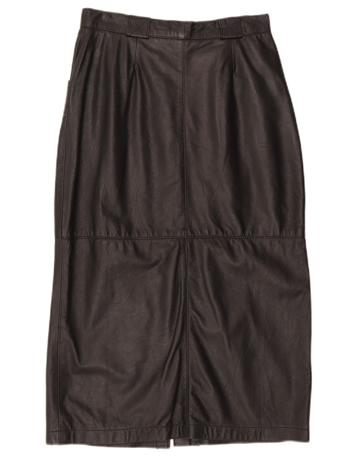 Falda de cuero vintage para mujer W28 Negro medio