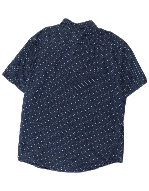 Levi's Mens Standard Short Sleeve Shirt Medium Navy Blue Spotted Cotton