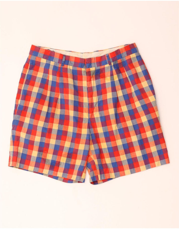 PENINSULA Shorts Chino Masculino Médio W30 Algodão Gingham Multicolorido