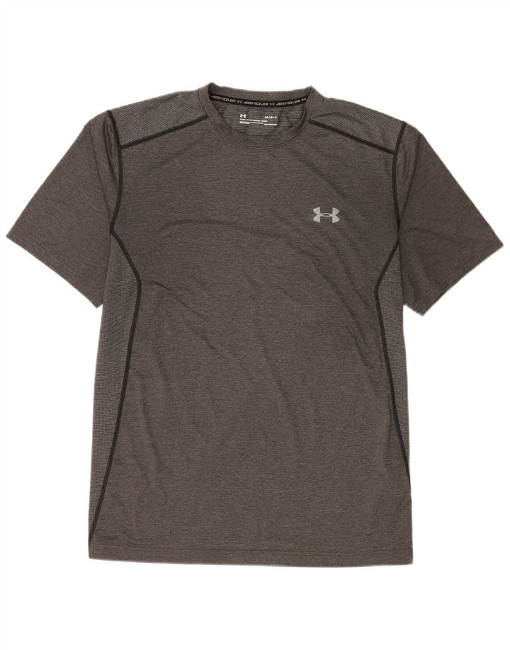 Under Armour Mens Heat Gear T-Shirt Top Large Grey Polyester