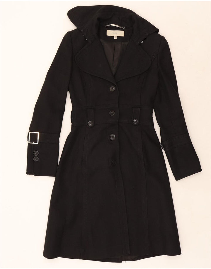 Karen Millen Damen Mantel UK 8 Small Schwarze Wolle