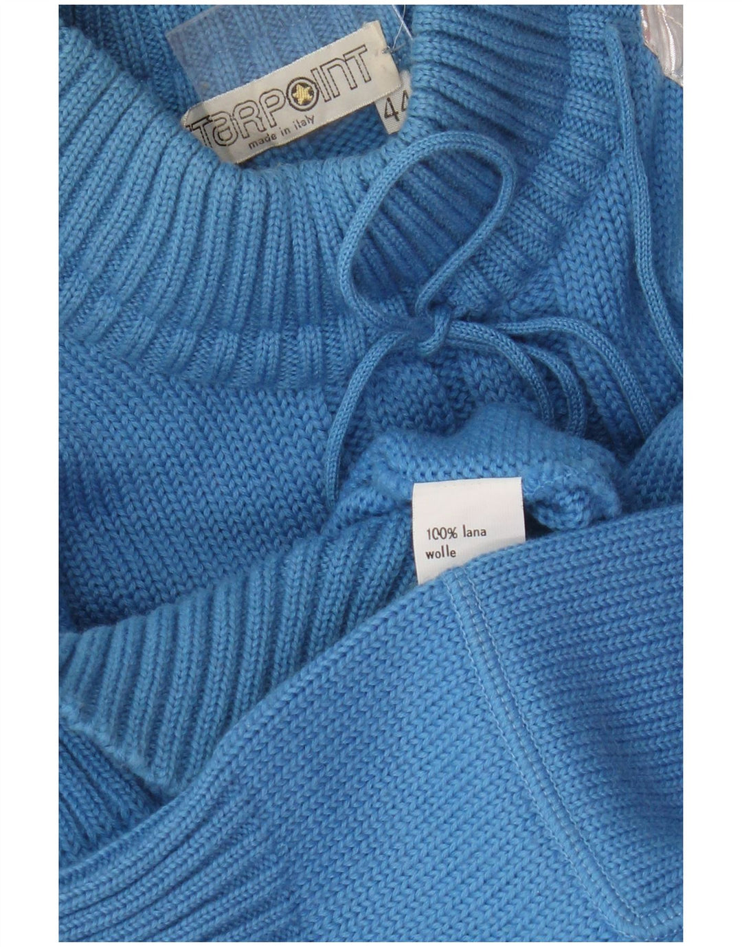 Vintage Womens Turtle Neck Jumper Sweater IT 44 Medium Blue Colourblock
