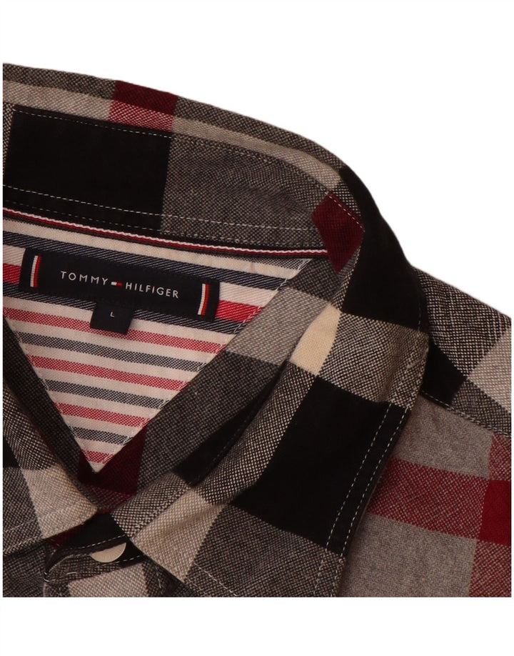 TOMMY HILFIGER Mens Shirt Large Multicoloured Check Cotton