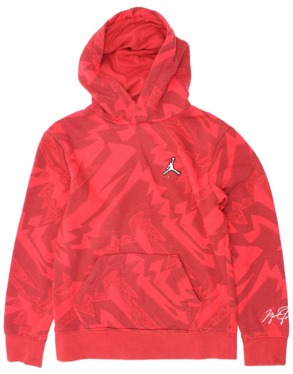 Jordan Boys Hoodie Jumper 10-11 år Medium Rød Geometrisk Bomuld