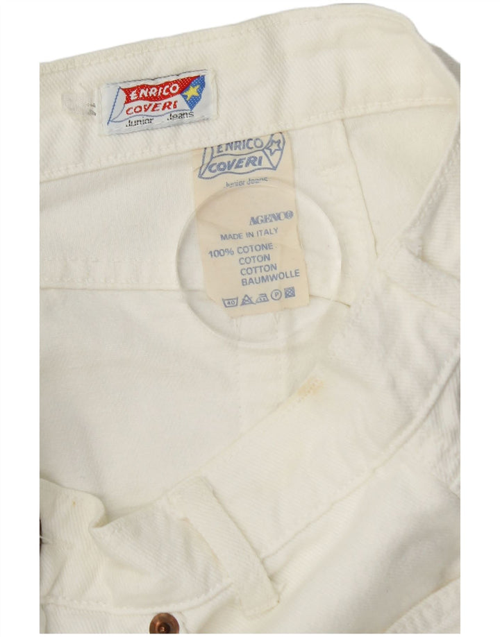 Calça feminina ENRICO COVERI W26 L23 algodão branco