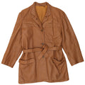 Veste en cuir femme vintage IT 44 Cuir marron moyen